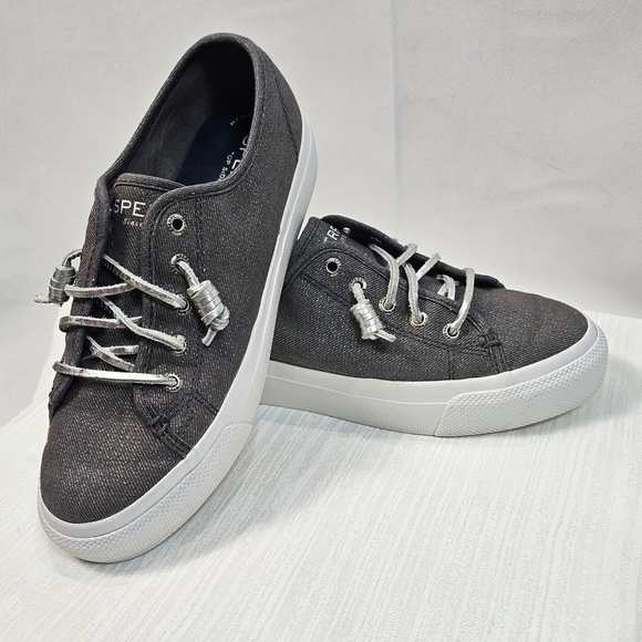 Sperry Top Sider Sky Sail Metallic Grey Sneakers - Picture 1 of 14